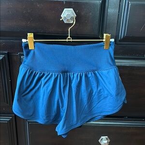 FP Movement by Free People Ribbed Blue Athletic Shorts